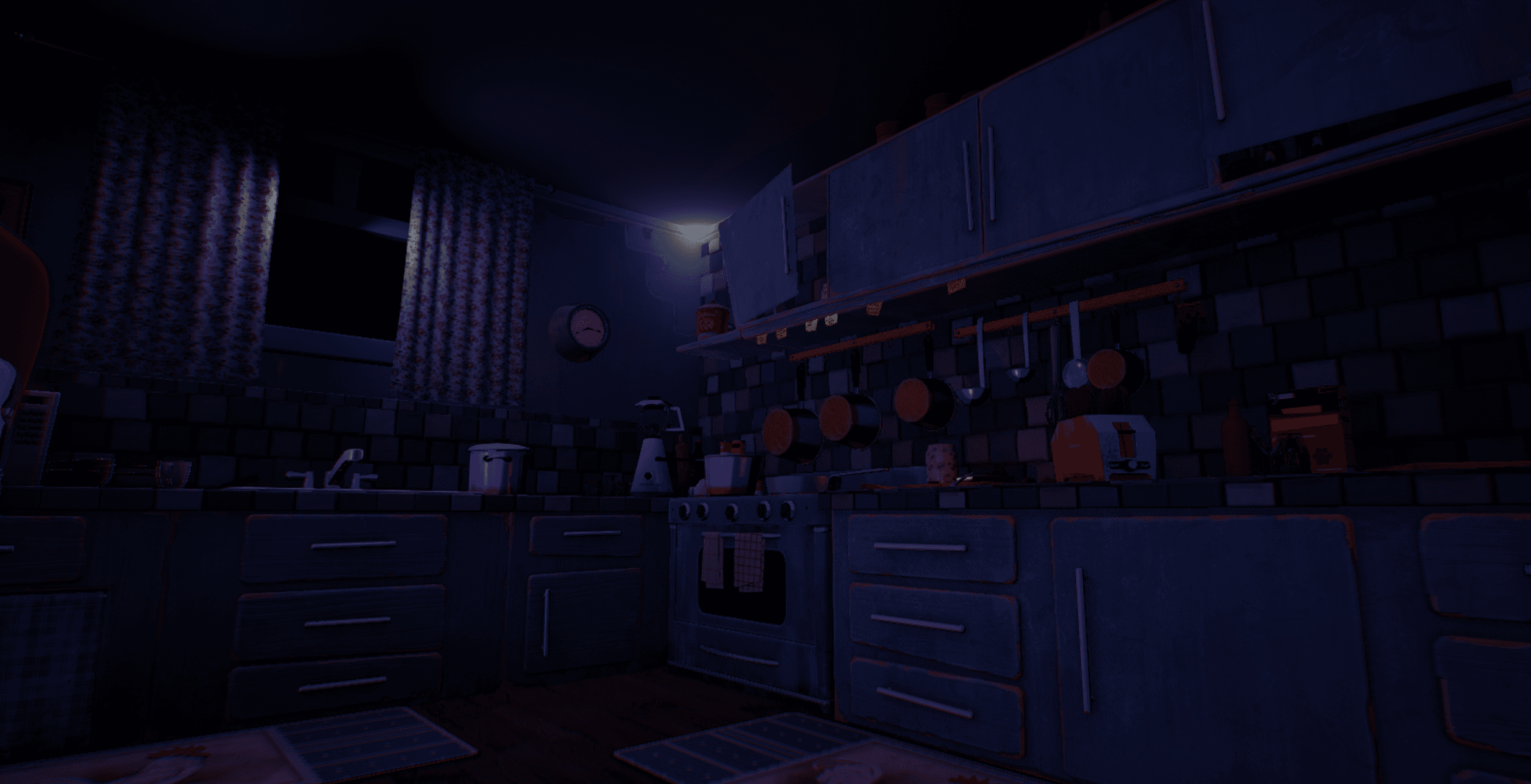 Dark cinematic kitchen shot used in the final atmosphere pass
